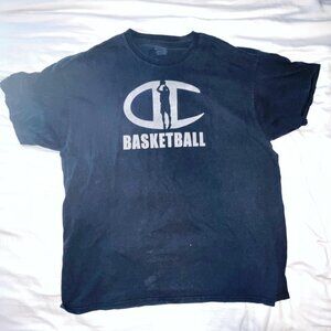Vintage Champion navy and white basketball tee